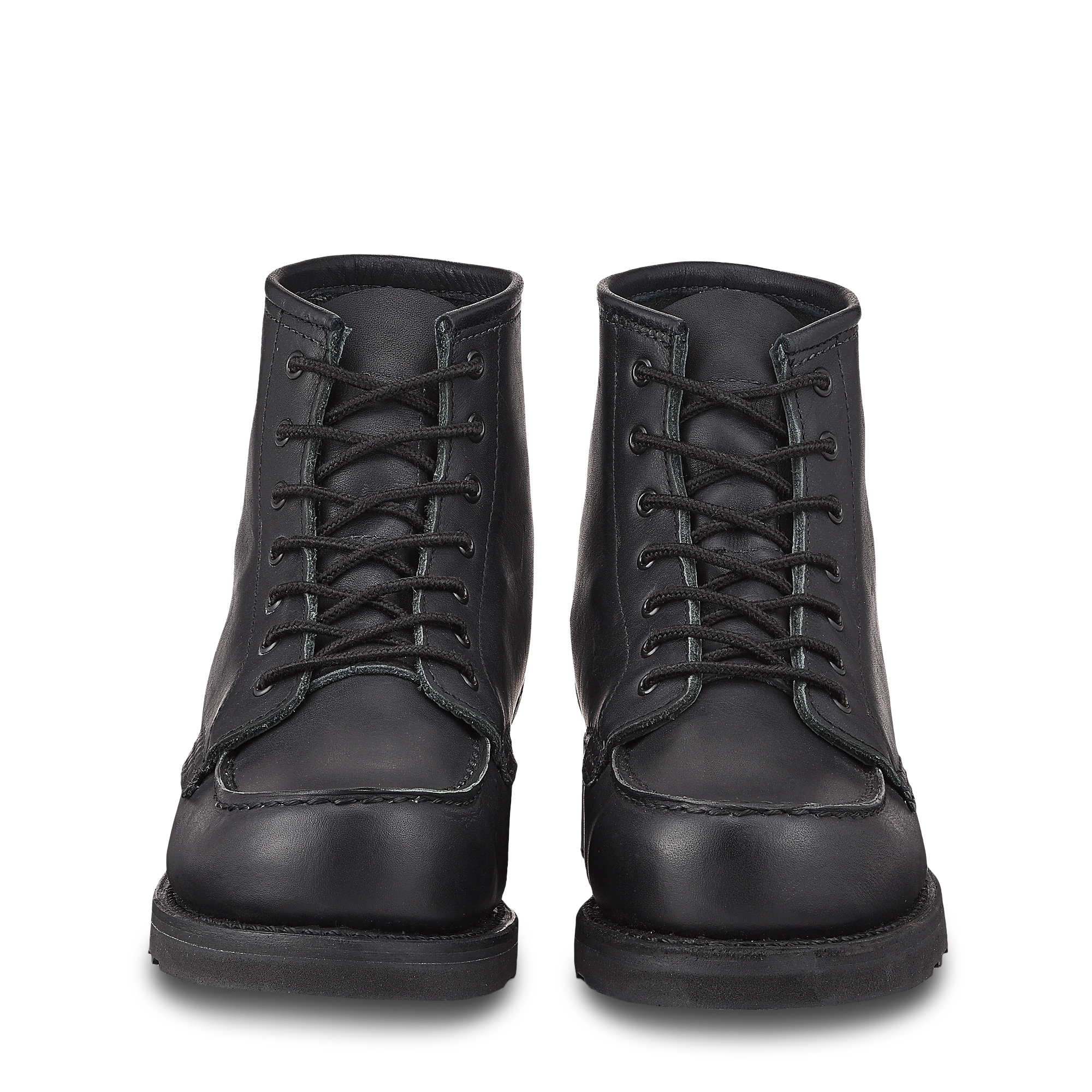 Black Boundary Moc Toe Boots – Sleek 6-Inch Style for Effortless Edge.